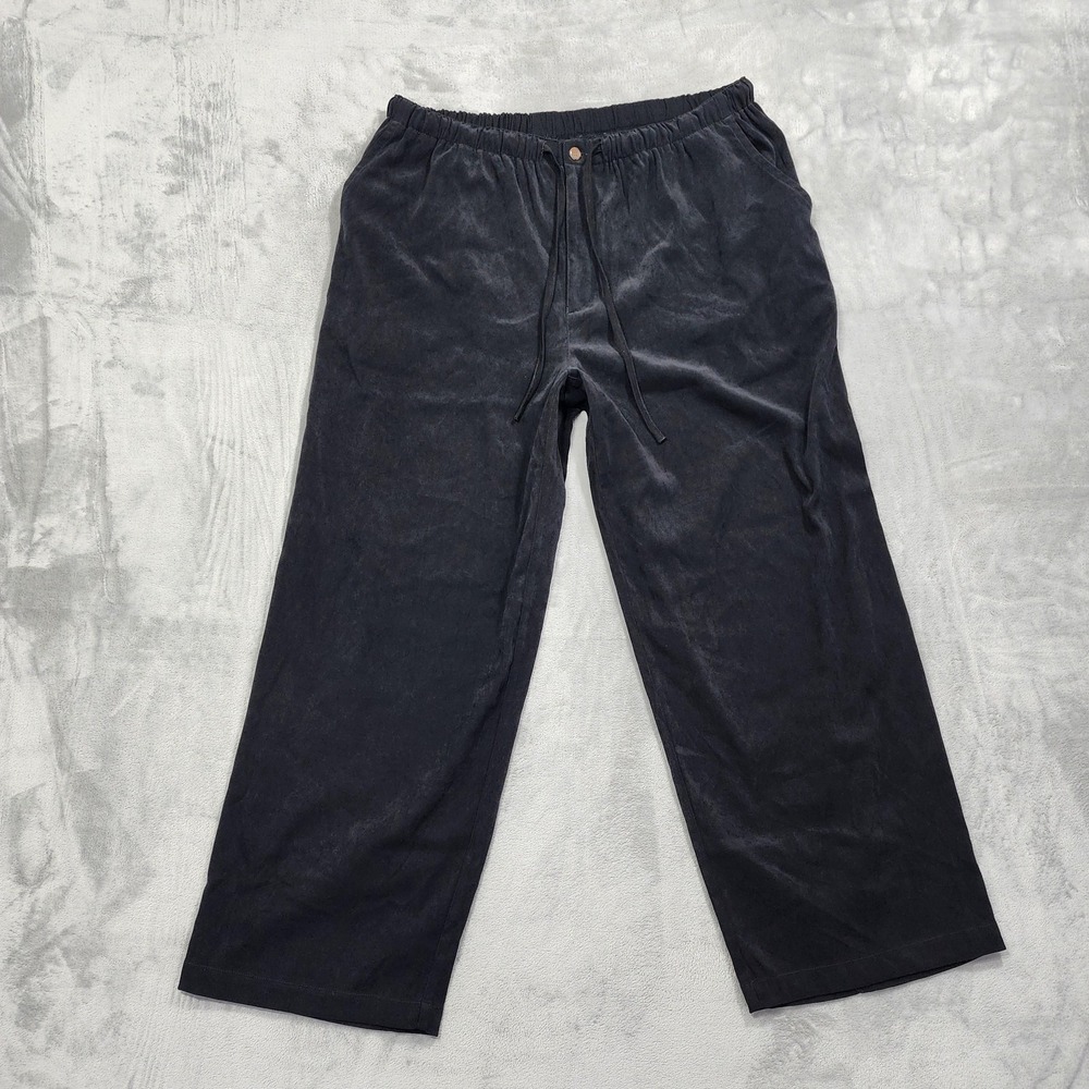 Vintage White Stag Pants Womens 18W/20W Black Moleskin Straight‎ Leg Drawstring